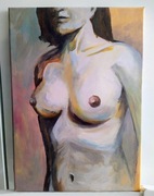 Akt ,,W brązie" olej na płótnie, 25 x 35 cm