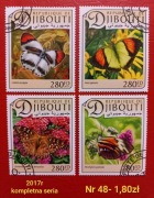 Znaczki fauna:48: motyle, owady- Dżibuti 2017r 