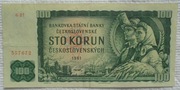 Czechosłowacja 100 koron 1961 P#91 Praga Zamek na Hradczanach i most Karola
