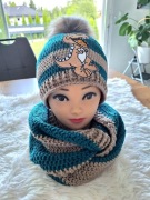 Szydełkowy komplecik . Czapka plus komin 