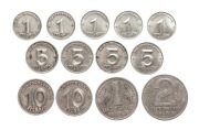 Niemcy, NRD, zestaw 13 monet obiegowych.