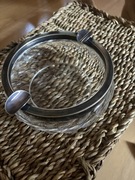 Kryształowa popielnicą okuta srebrem 835