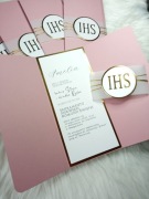 Eleganckie zaproszenia na komunię PREMIUM w 4 kolorach 