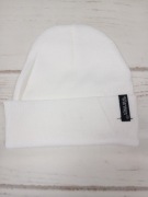 Biała czapka beanie unisex zimowa akryl elastyczna