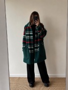 Italy Moda Płaszcz Oversize Krata M/L Ciepły Kardigan Alpaka Jesień/Zima