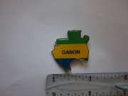Magnes na lodówkę  - 479g. GABON Afryka Metalowa mapa