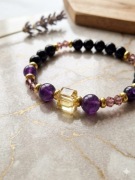 Bransoletka cytryn ametyst turmalin talizman sukcesu ochrona LumiBijou 