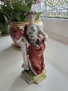 Figurka porcelanowa muza Talia Thalia Volkstedt Turyngia kobieta bogini