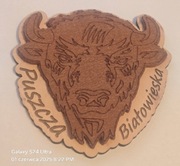 DUŻY Magnes drewniany na lodówkę ŻUBR Puszcza Białowieska(16) 