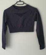 Czarny crop top sportowy / fitness M 