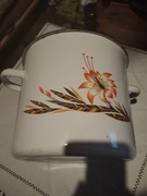 Garnek emaliowany w kwiaty 6 l 