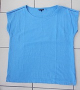 MORAJ BLUZKA NIEBIESKA 55% LEN BEZ RĘKAWÓW S 