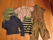 Zestaw ubrań spodenki koszule, sweter, bluzeczka REBEL i inne 110-116