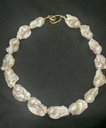 Naszyjnik Perły słodkowodne barokowe "rybi ogon" 24K