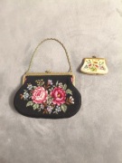 Vintage perełka zestaw torebka do ręki kopertówka + portmonetka retro