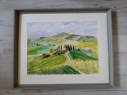 TOSKANIA. AKWARELA  30X40 cm