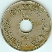 PALESTYNA 10 mills 1940 CuNi śr.27,0 mm - śliczny stan !!