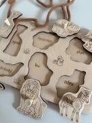 Drewniane Puzzle Safari Montessori