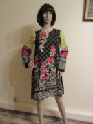 ETCHNIC OUTFITTERS sukienka tunika indyjski styl haftowane róże nowa _ XXS