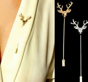 Wyprzedaż Złota broszka Szpilka z reniferem Unisex Zestaw 2szt