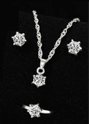 Sprzedam 3 częściowy srebrny zestaw luksusowej biżuterii 