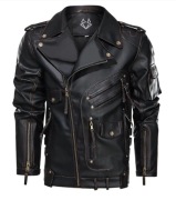 Kurtka Męska Skórzana Survivor Jacket Czarna Streetwear Rock Motocyklowa