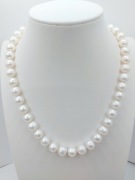 Perły 9-10mm supełkowane Srebro 925 MAGNES naturalne