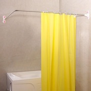 BAOYOUNI Pręt do zasłony prysznicowej w kształcie litery L, bez wiercenia 