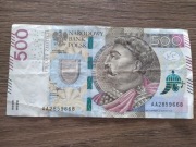 Banknot 500 zł seria AA luty 2016 