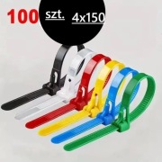 Opaski zaciskowe wielokrotnego użytku. 100 szt. 4x150mm.