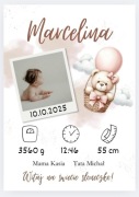 Metryczka dla dziecka, chrzest, pamiątka A4