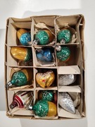 Zestaw bombek choinkowych szklanych PRL