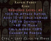 Diablo 2 R raven frost kruczy lód 218/30 nonladder PC