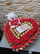 bukiet jadalny, ze slodyczy! bukiet z misiem! WALENTYNKI