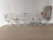 Pokal, kielich, zestaw szklanek piwa belgijskie 