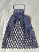 Skórzana siatka na zakupy czarna prl paryżanka okazja