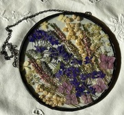 Witraż, dekor, suszone kwiaty, prezent, urodziny