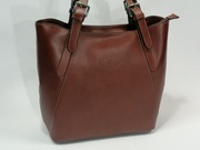 Nowa duża włoska skórzana torebka Vera Pelle shopper brązowa A4