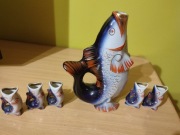 Komplet karafka i 5 kieliszków w kształcie ryby