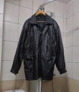 kurtka skórzana czarna vintage skóra elegancka Black XXL leather sport retr