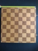 Szachownica drewniana, PRL, ozdobna, duża 40 x 40 cm, bez figur