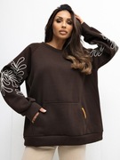 BLUZA DRESOWA DAMSKA BASIC OVERSIZE OCIEPLANA 