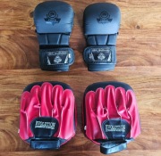 Tarcze bokserskie Evolution + rękawice MMA DBX Bushido zestaw 99 zł