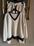 Komplet damski dresowy typ masełko beżowy/brązowy