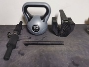 Kettlebelle kettel 10kg kettle kula + hantel żeliwny 9kg + gryf Razem 21kg