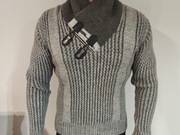 Męski gruby sweter zimowy z wysokim kołnierzem – ciepły i stylowy