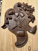 Stara drewniana rzeźba ozdoba ścienna