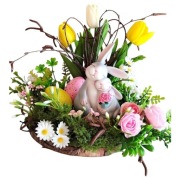 Stroik wielkanocny na stół wiosenna ozdoba prezent 25 cm