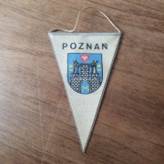 Kolekcjonerski Proporczyk Poznań – PRL – Koziołki i Herb – Stan BDB