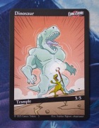 Magic the Gathering MTG Dinosaur 3/3 Token (rys. Kajetan Wykurz)